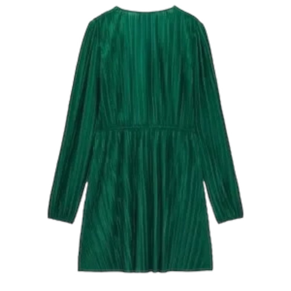 ZARA GREEN PLEATED DRESS - Picture 7 of 9